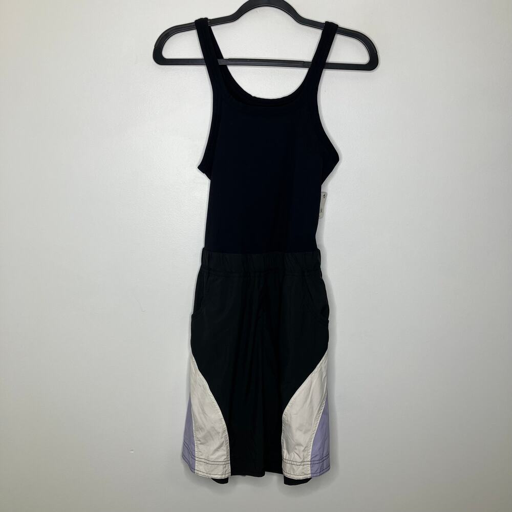 NWT FREE PEOPLE MOVEMENT Double Bounce Onesie Black Combo Purple Small - Picture 2 of 5